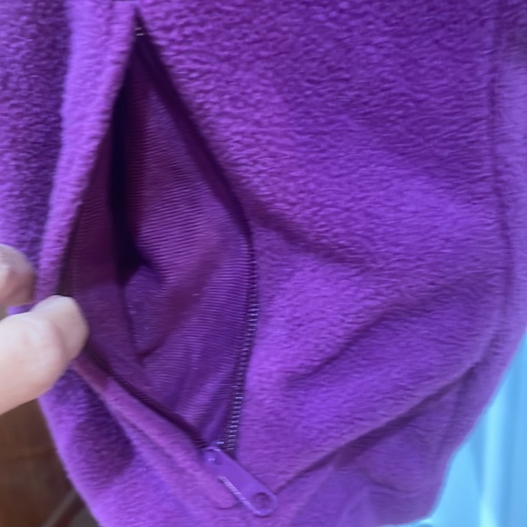 Columbia fleece zip jacket zipper pockets adjustable waist purple womens size M - Picture 4 of 12